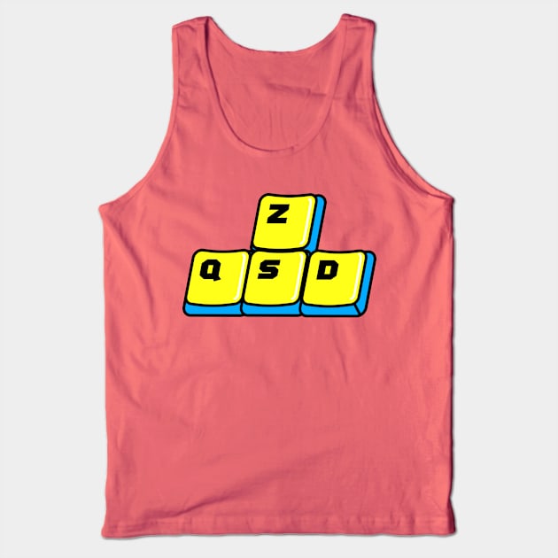 Keyboard Key Gamer ZQSD Video games Retro gaming Tank Top by Tanguy44